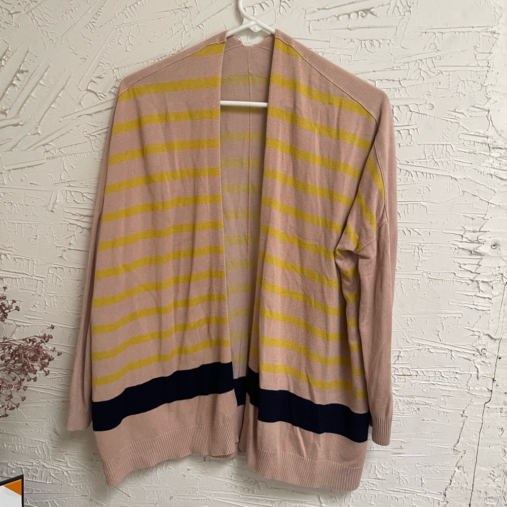 Annabella Striped Yellow and Pink Women's Sweater